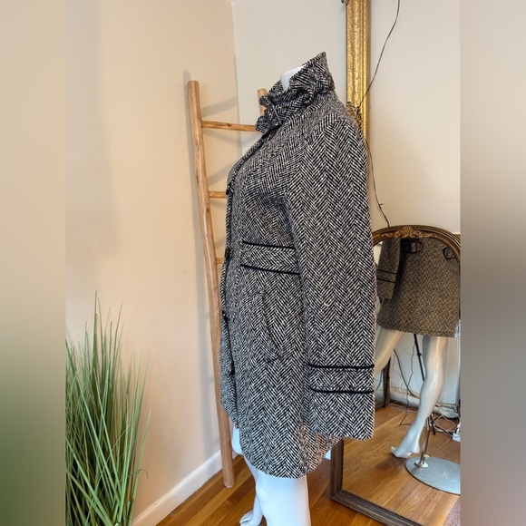 ESPRIT Women's Herringbone Tweed Coat Medium VINTAGE Y2K 90's - Picture 4 of 10